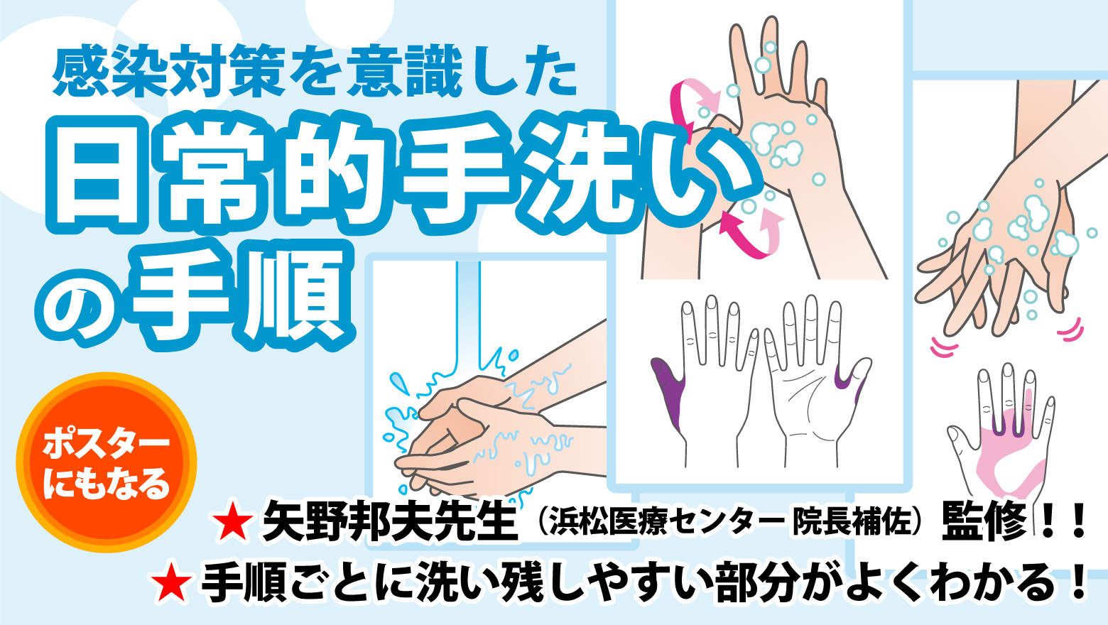 〈お役立ちツール第1弾〉感染対策を意識した日常的手洗いの手順 | 感染対策Online
